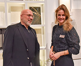 Nico Tijsen en Nina Kraaijenzank op stand Riviera  Maison