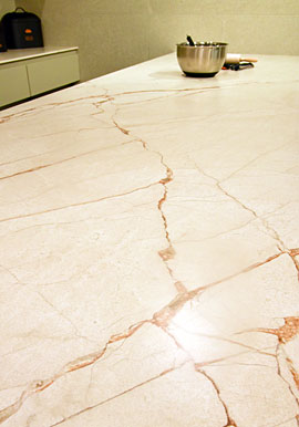 Werkbladen 12 mm marmer met ingekleurde aders