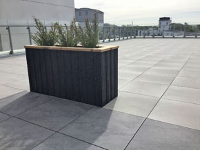 Markeringen op dakterras